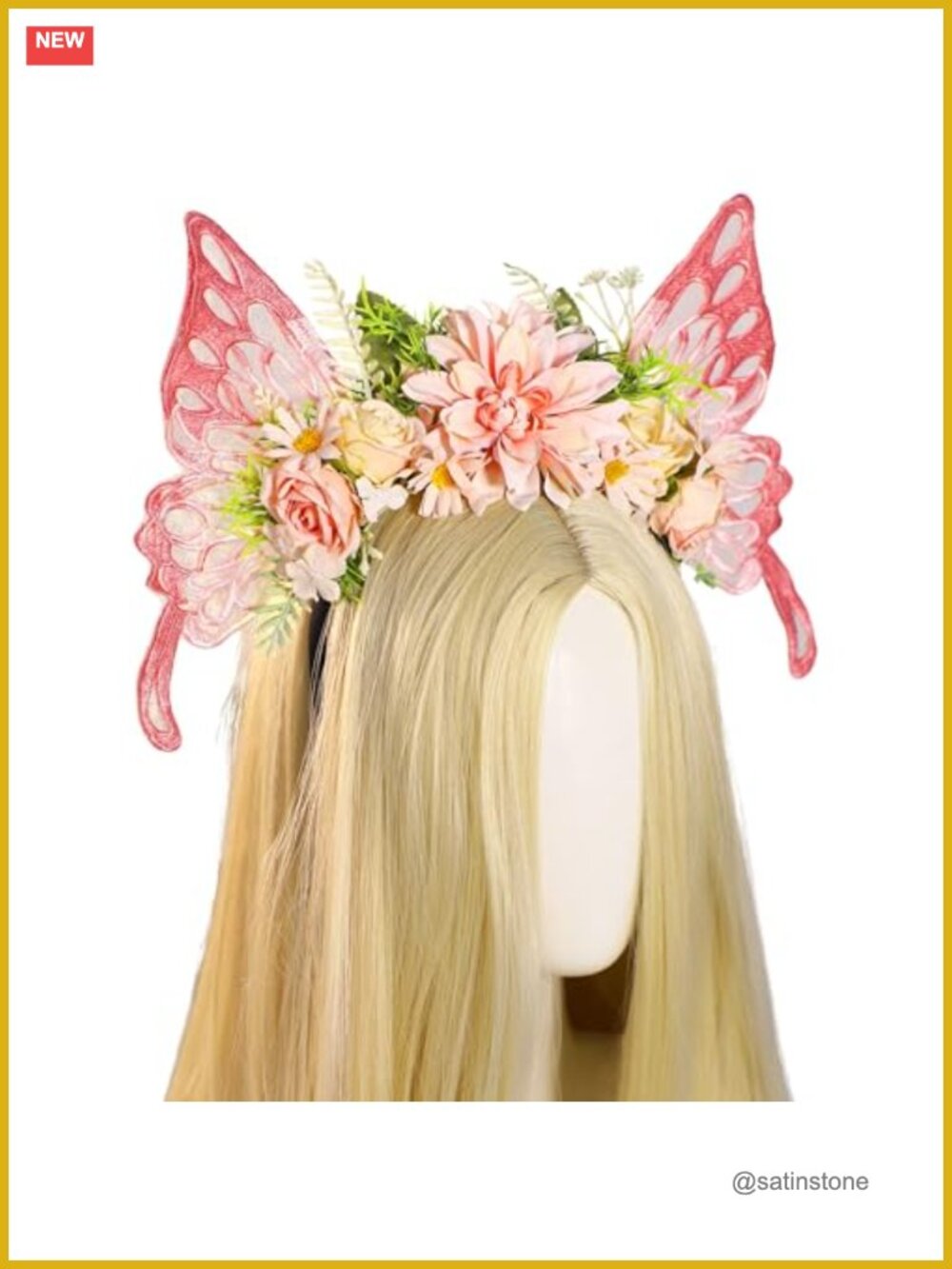 Fairy Butterfly Headband Flower Crown Wings Costume Hair Accessory